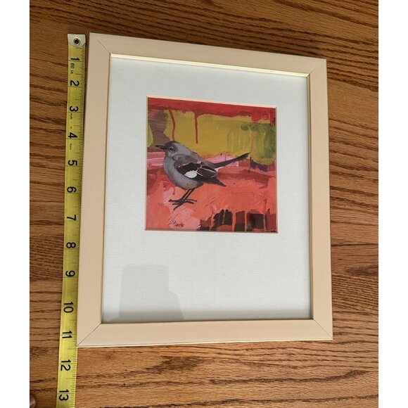 Bird Art Print In Beige Frame 12x10 Inches Bird Lovers Watchers Office Wall Art - Picture 4 of 6